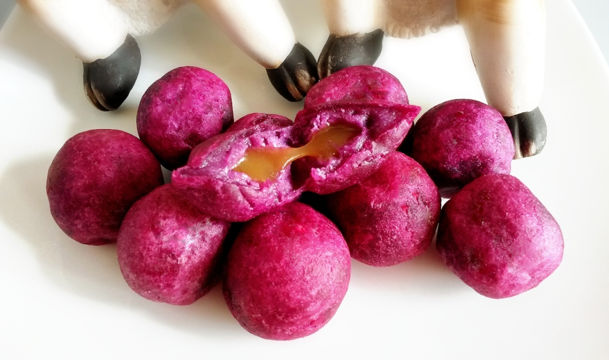 Nian Gao Purple Sweet Potato Balls